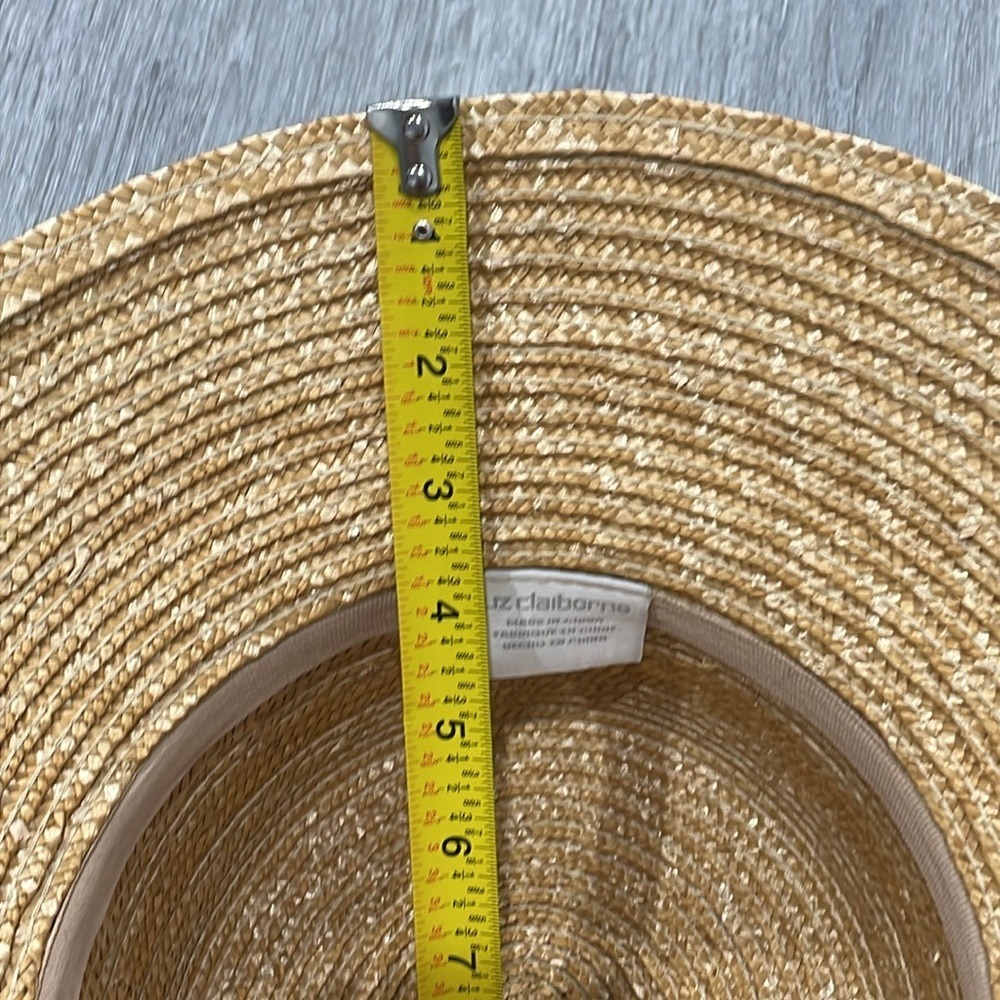 Liz Claiborne Straw Sun Hat Purple Flower 90's Cottage Core Boho Grandma Core - Picture 8 of 8